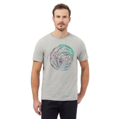 Grey bike wheel print t-shirt